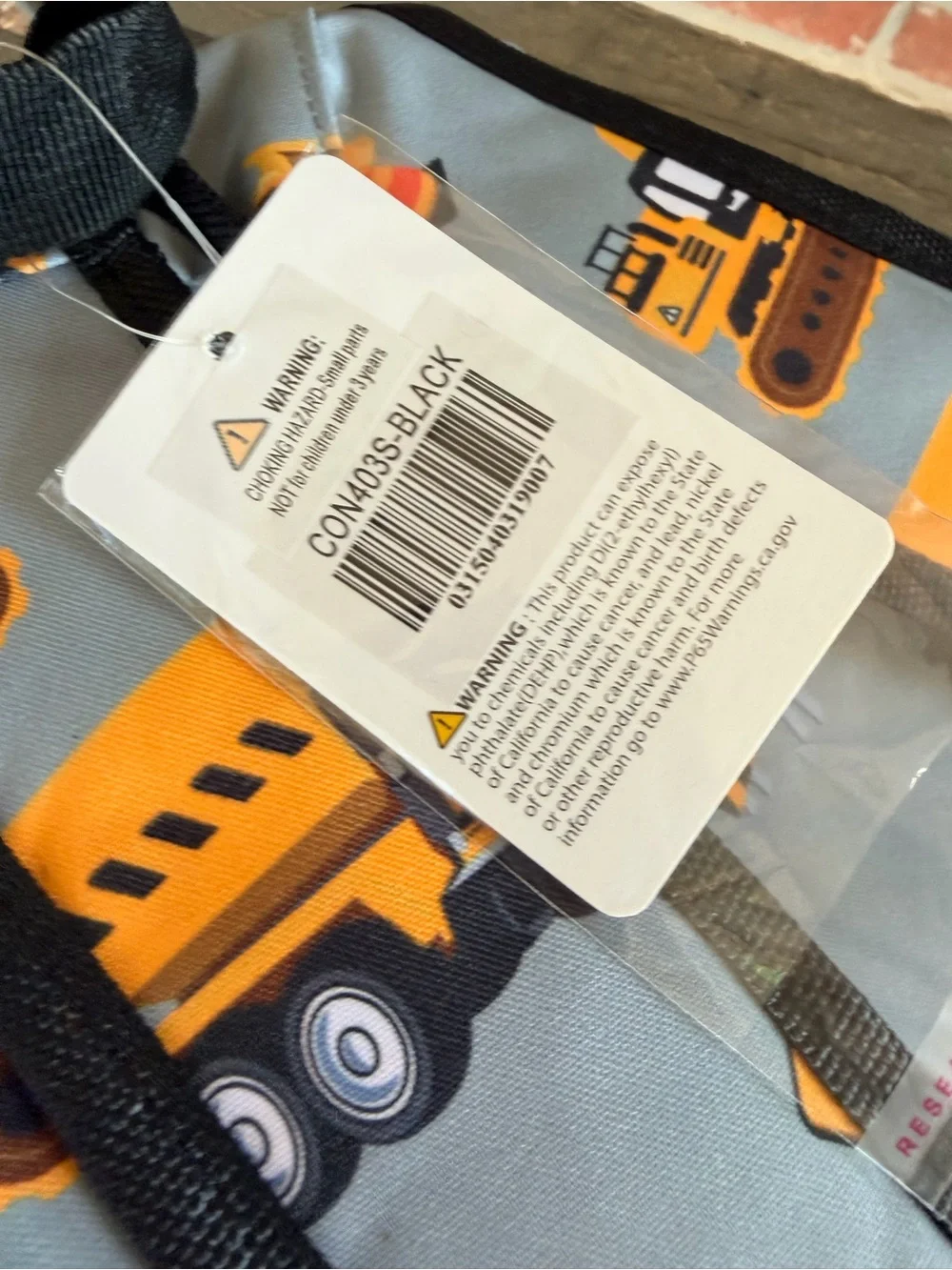 NWT Kids NGIL Small Construction Truck Day Care Backpack - Gray & Yellow